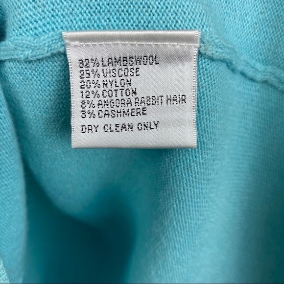 Vintage Talbots Medium Petite Pastel Lambswool Cashmere Angora Sweater Spring - Picture 5 of 8